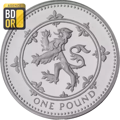 1 Pound - Elizabeth II Scottish Lion; Silver Piedfort