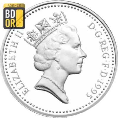 1 Pound - Elizabeth II Welsh Dragon; Silver Piedfort
