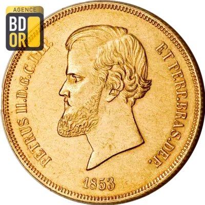 20 000 Reis Or Pedro II 1853 Ã  1889