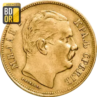 20 Dinars Or Milan Ier 1882 20 Dinars Or Milan Ier 1882