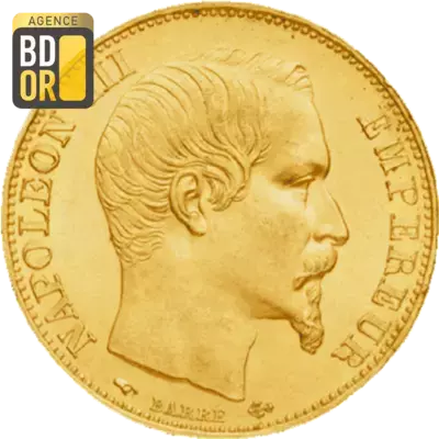 20 Frs Or NapolÃ©on III, tÃªte nue