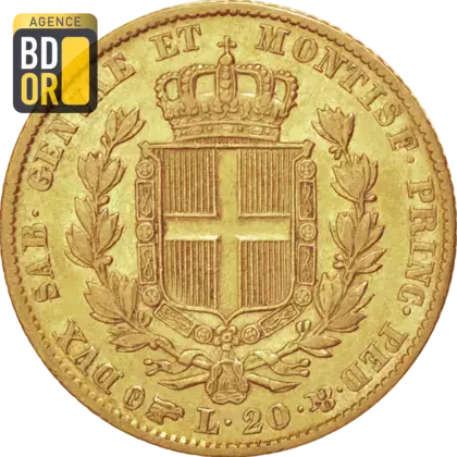 20 Lires Or Charles-Albert