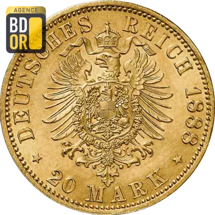 20 Mark Or Friedrich III Prusse