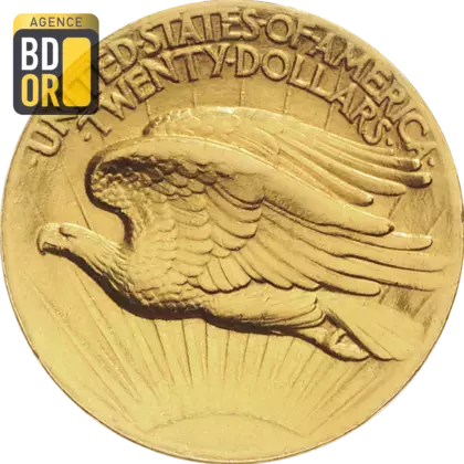 20$ Or St Gaudens Haut Relief