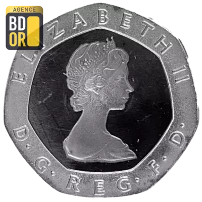  20 pence Elizabeth II 2e effigie, argent, piÃ©fort