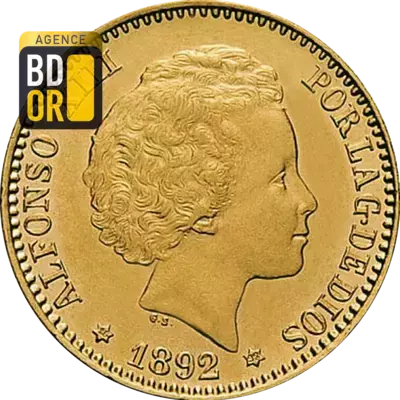 20 Pesetas Or 1892