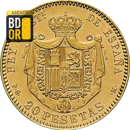 20 Pesetas Or 1892