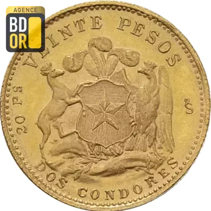 20 Pesos Or Chili 1926 à 1980