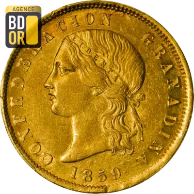 20 Pesos Or Colombie 1859