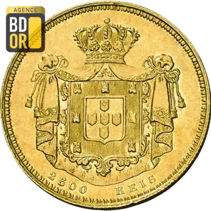 2500 Reis Or Marie II 1838
