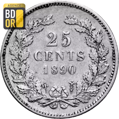 25 Cents Argent 1849-1890 Willem III