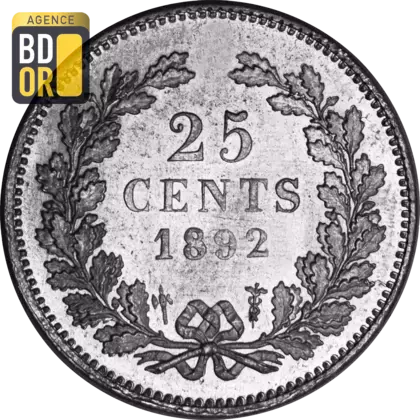 25 Cents Argent 1891-1897 Wilhelmina