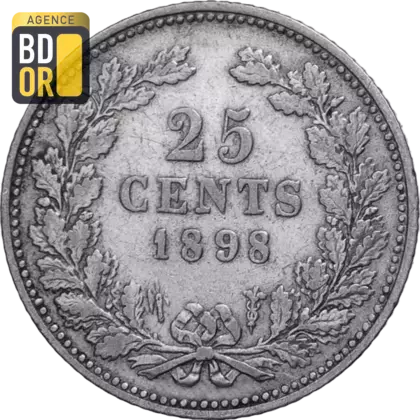 25 Cents Argent 1898-1906 Wilhelmina