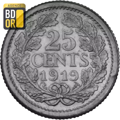 25 Cents Argent 1910-1925 Wilhelmina