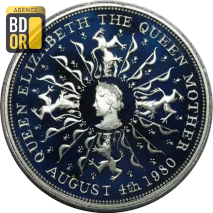 25 nouveaux pence 80 ans de la reine mère argent