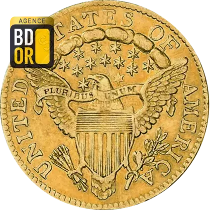 2,5 $ Or buste tourné à droite