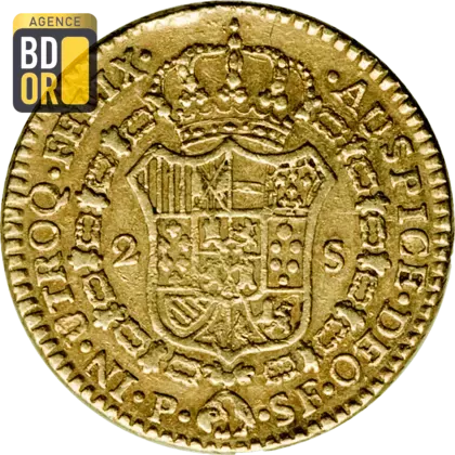 2 Escudos Or Carlos IV Colombie 1791-1806