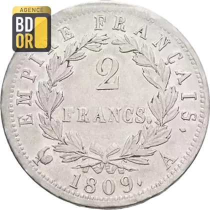 2 Frs Napoléon Tête Laurée