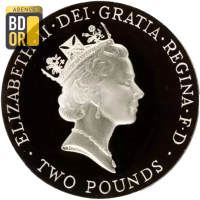 2 livres Euro UEFA 1998 argent, piÃ©fort