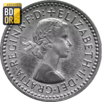 2 pence Elizabeth II maundy coinage, 1Ã¨re effigie
