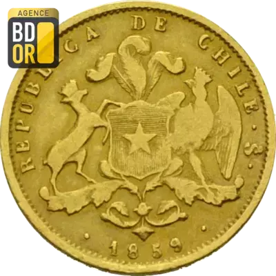 2 Pesos Or 1856 Ã  1875