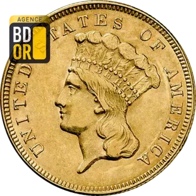 3 $ Or TÃªte de princesse Indienne