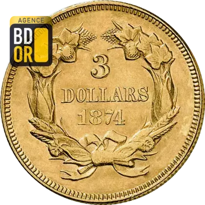 3 $ Or Tête de princesse Indienne