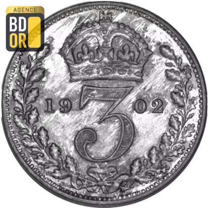 3 pence Edouard VII maundy coinage