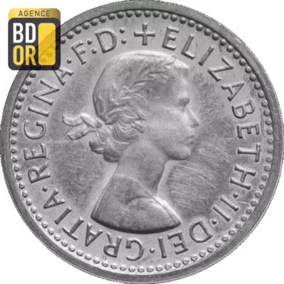 3 pence Elizabeth II maundy coinage, 1Ã¨re effigie