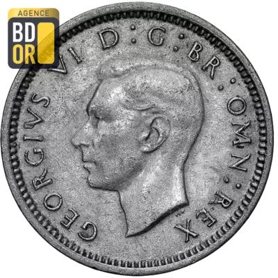 3 pence George VI type rose des Tudor