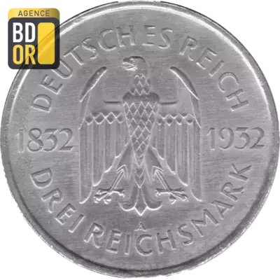 3 Reichsmark (Goethe), 1932