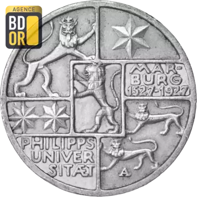 3 Reichsmark (UniversitÃ© de Marbourg), 1927