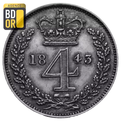 4 pence Victoria maundy coinage, 'young head'