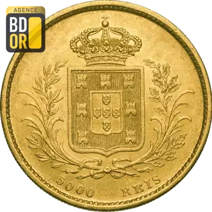 5000 Reis Or Louis I 1862 à 1863
