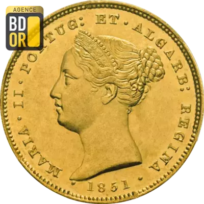 5000 Reis Or Maria II 1851