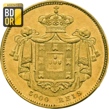 5000 Reis Or Maria II 1851