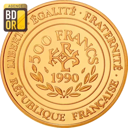 500 Francs Or Charlemagne 1990