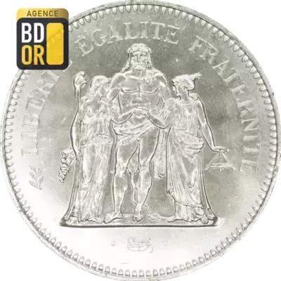 3 pièces de 50 francs en argent  Hercule 1974-1976 1978-90 grs Lot 