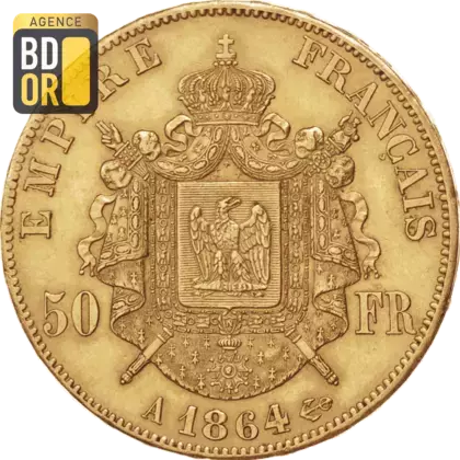 50 Frs Or Napoléon III Tête laurée