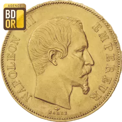 50 Frs Or NapolÃ©on III TÃªte Nue