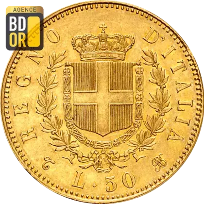 50 Lires Or Italie Victor Emmanuel II