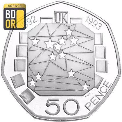 50 pence Présidence de l'UE argent