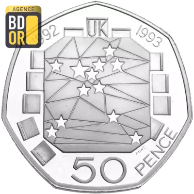50 pence PrÃ©sidence de l'UE argent, piÃ©fort