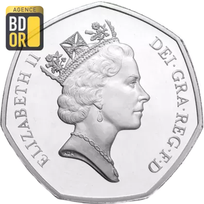 50 pence Présidence de l'UE argent, piéfort