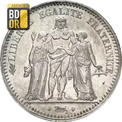 Monnaie argent 5 francs 1848 k Bordeaux Hercule antique french silver coin 
