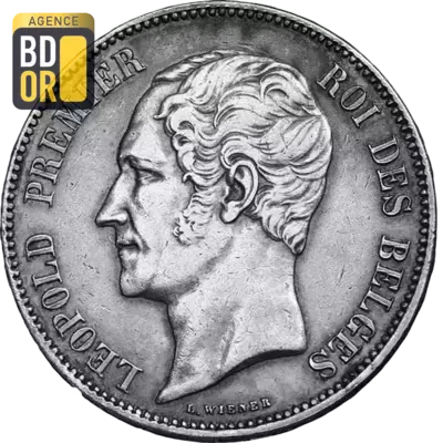 5 francs LÃ©opold Ier TÃªte Nue 1849 -1865 