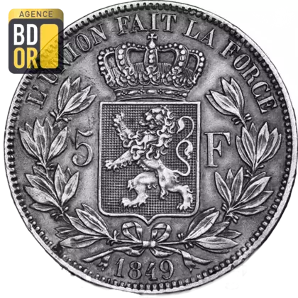 5 francs Léopold Ier Tête Nue 1849 -1865 
