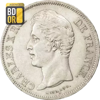5 Frs Charles X Tranche en relief 5 Frs Charles X Tranche en relief