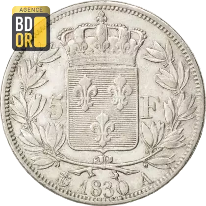 5 Frs Charles X Tranche en relief