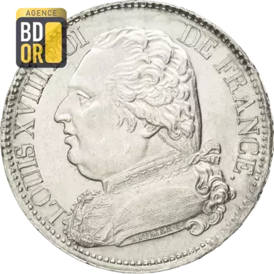 5 Frs Louis XVIII Buste HabillÃ©